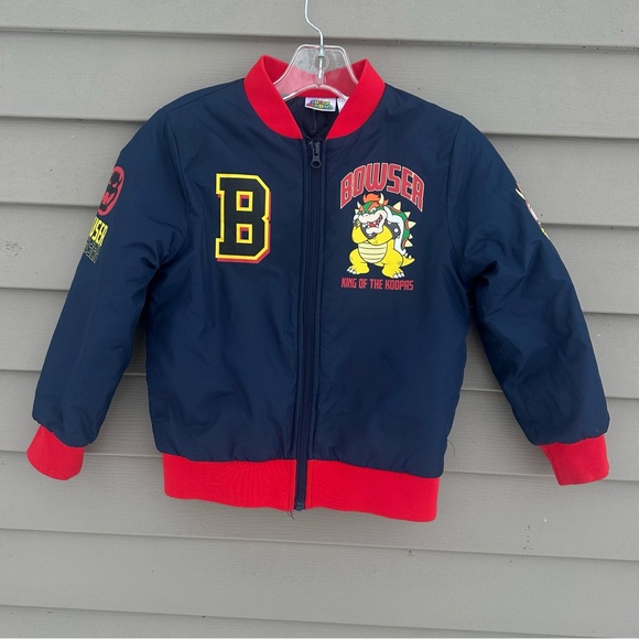 Super Mario bowser bomber jacket Sz 7/8 - Picture 1 of 5